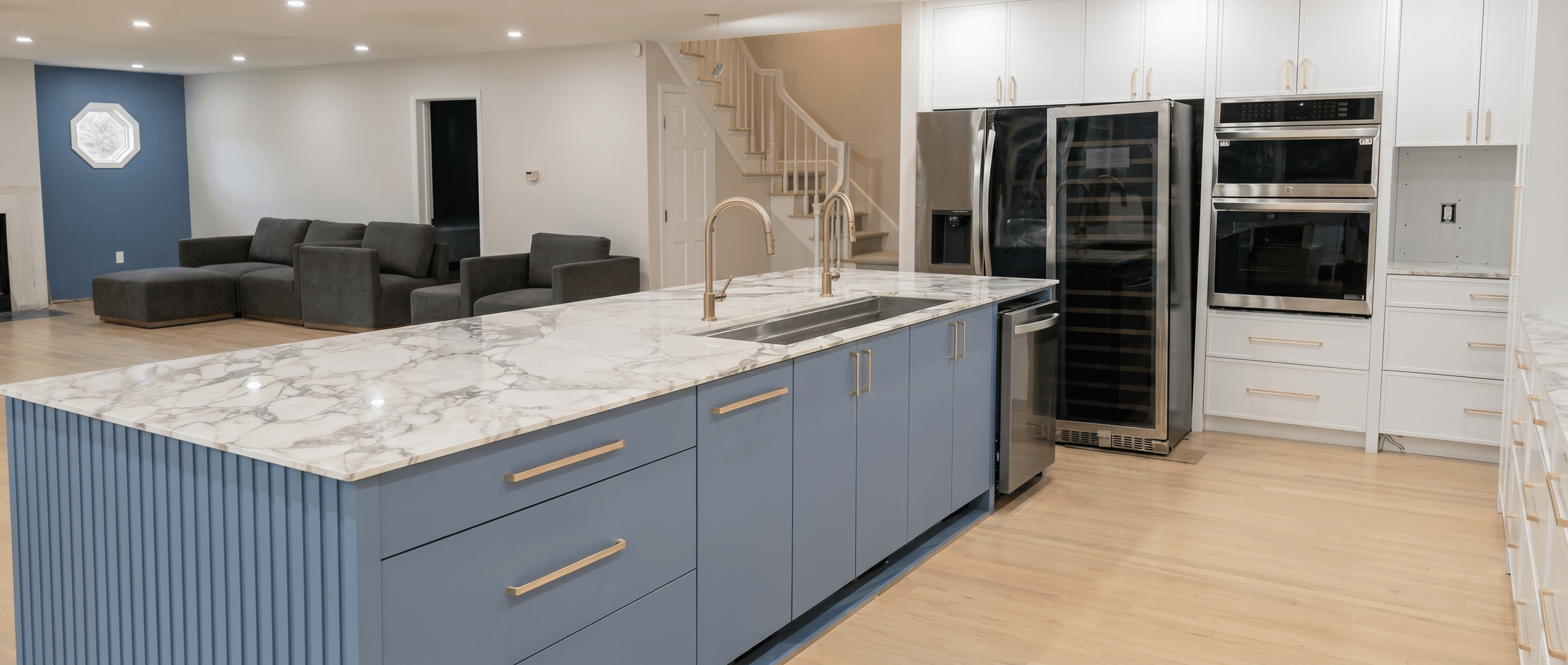 Fluted Kitchen Island