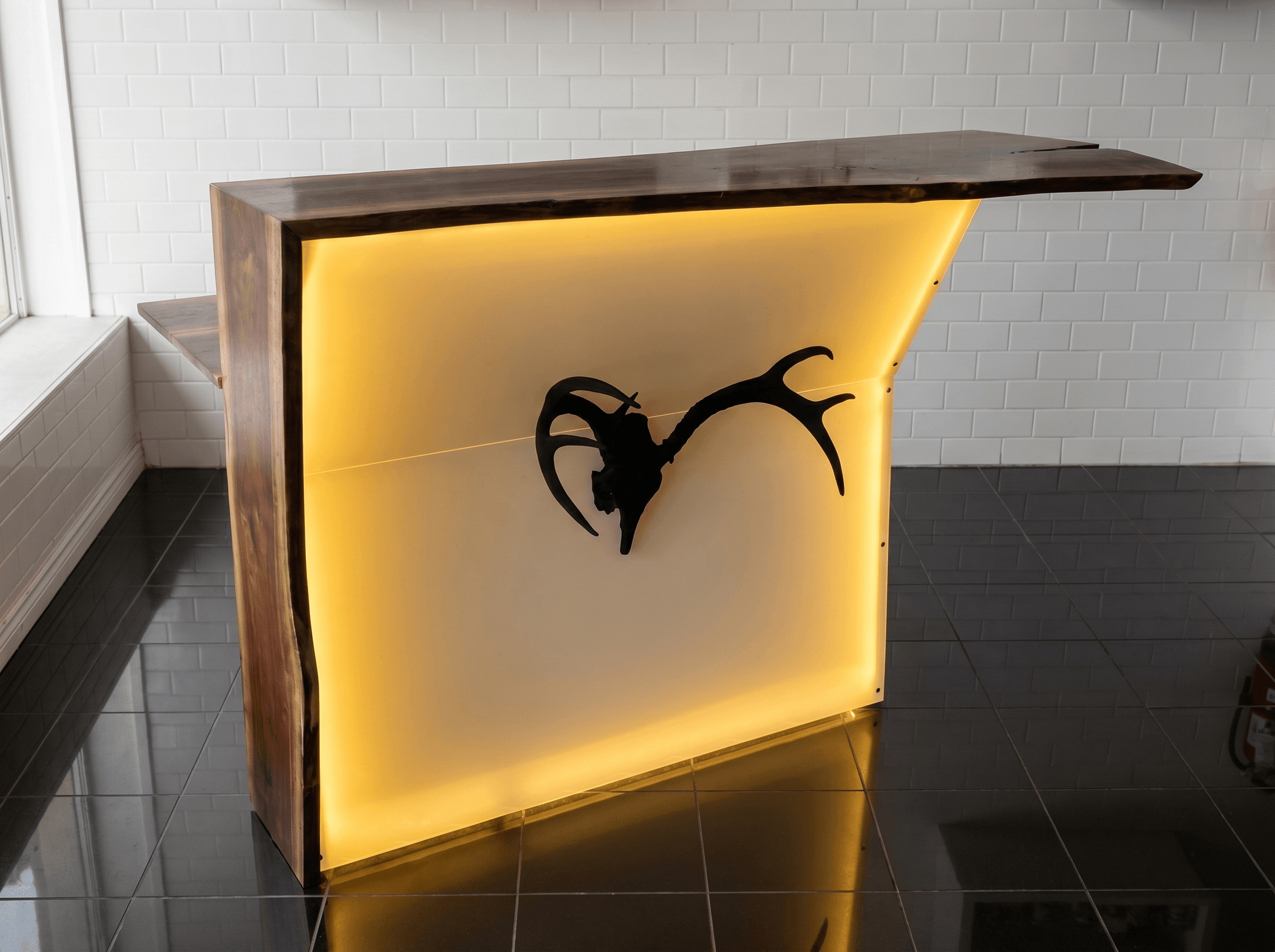 Backlit Live-Edge Desk