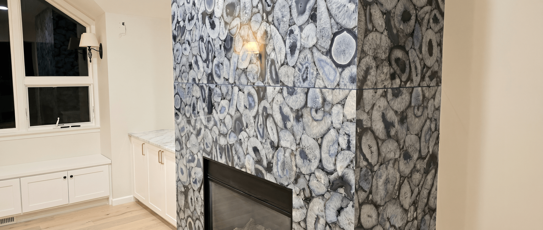 Feature Agate Slab Fireplace